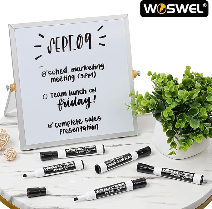 WOSWEL Dry Erase Markers Bulk, Chisel Tip Whiteboard Markers, Low Odor Thick Dry Markers, 100 Black Color for Teachers, Classroom, Office & Home Use