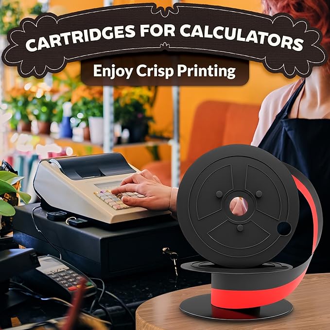 6 Pcs Sharp EL-1197PIII Calculator Ribbon – Canon MP11DX Calculator Rіbbon – Twin Spool Red/Black Replacement Ensures Sharp, Clear, Lasting and Smooth, Reliable Performance