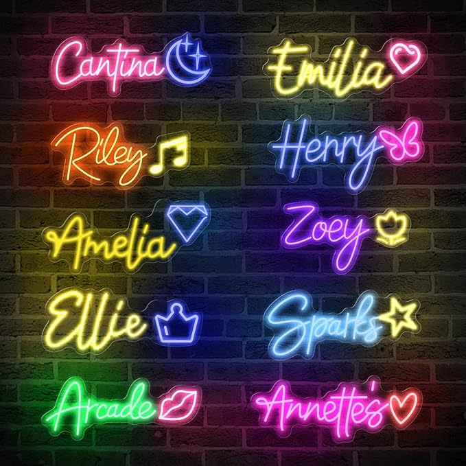 Custom Neon Signs for Wall Decor, Large Led Neon Light Signs Personalized for Bedroom, Man Cave, Room, Dimmable Custom Neon Sign for Home Bar, Business, Party, DecoBrilliand
