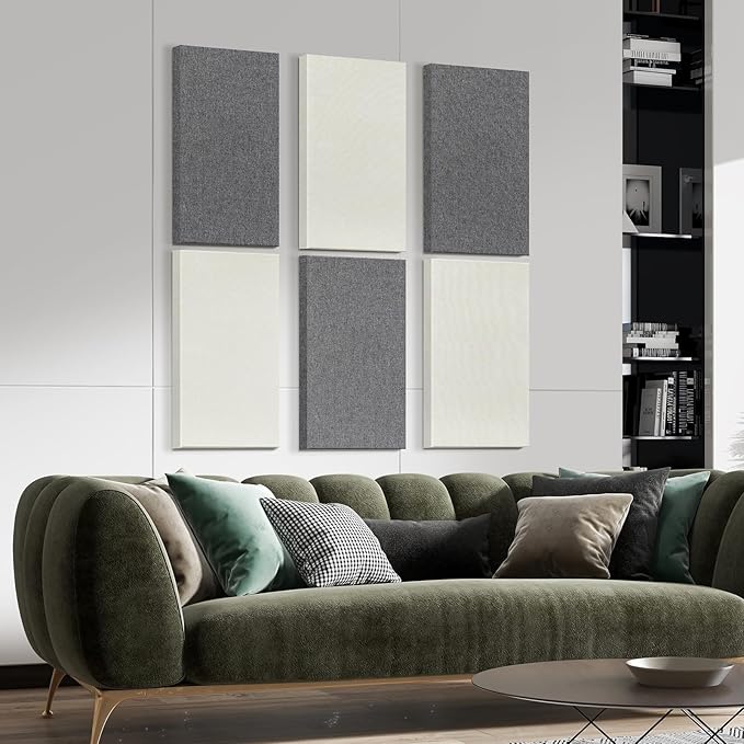 23.62" X 11.81" X 2" Fiberglass Wall Panel, 4 Pack Acoustic Panels, Acoustic Panels Sound Absorbing for Office, Studio, Home Theatre - Beige