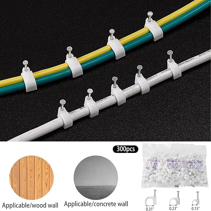 604 Pcs Cable Management Kit, 4 Cord Organizer Sleeve, 7 Cable Holder, 38 Adhesive Cord Clips, 40 Pcs+5 Roll Cable Organizer Straps 200 Cable Ties 300 Cable Wire Clips for PC TV Under Desk