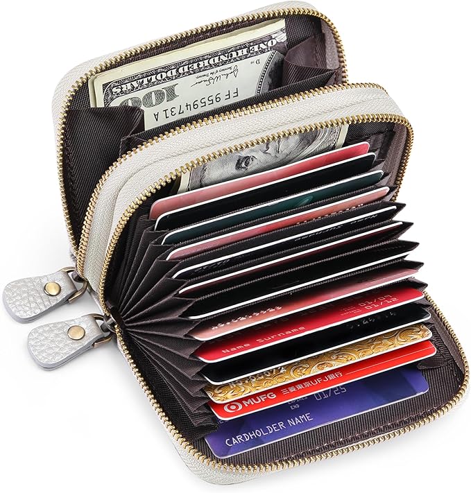 GOIACII Small Genuine Leather Wallet for Women, RFID Blocking Credit Card Holder Wallet