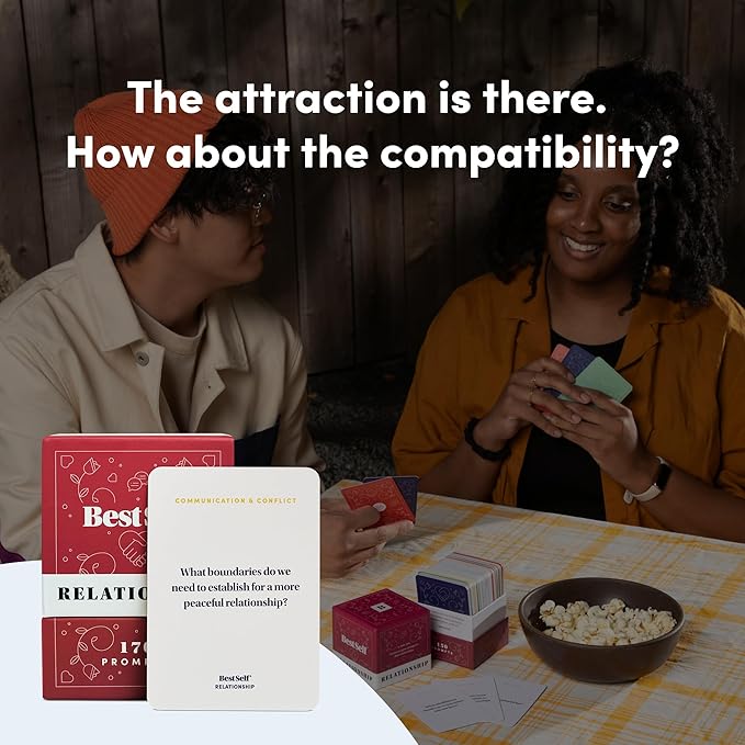 BestSelf Relationship Deck 170 Discussion Prompts Conversations Starter Couples Games - Perfect Couples Card Games for Adults, Romantic Gifts