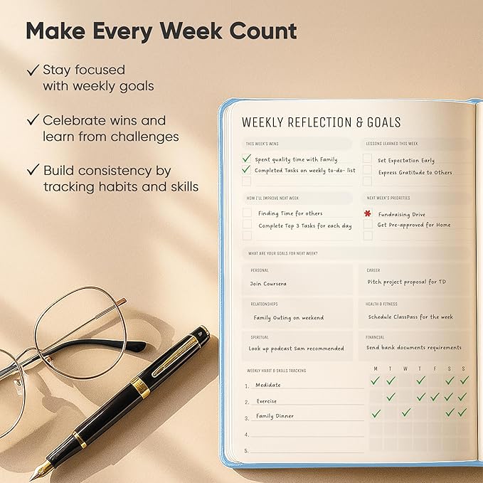 Daily Planner 2026 (5" x 8") - The Ultimate Daily Workflow Planner with Hourly Schedule & Task List to Achieve Your Goals by PRODUCTIVITY STORE (A5, Blue)