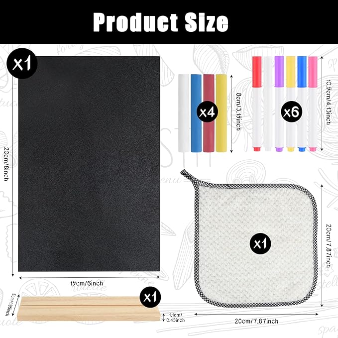 BOUBONI 1 Pack Small Chalkboard Signs with Wood Stand 6 x 8 inch Tabletop Chalkboard Sign Double-Sided Message Menu Boards for Kitchen Wedding Bar and Restaurant