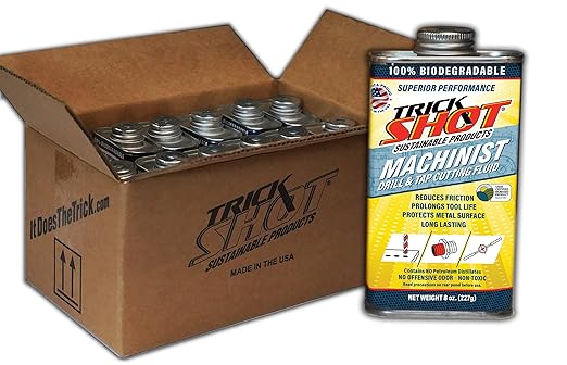 Premium USA-Made Cutting Oil & Fluid | 12 Unit Case - 8 oz. Metal Can | Non-Toxic, Eco-Friendly, NSF H1 & USDA Certified | Ideal for Metal Cutting, Tooling, and Machinist Applications by Trick Shot®