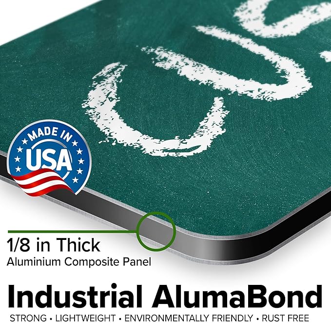 Custom Sign, Custom Street Sign, 11 Font Colors, 13 Font Styles, 4 Hole Options, 22 Sizes, 8x32 Inches, Rust Free DiBound, Fade Resistant, Made in USA by My Sign Center (Chalkboard Green)