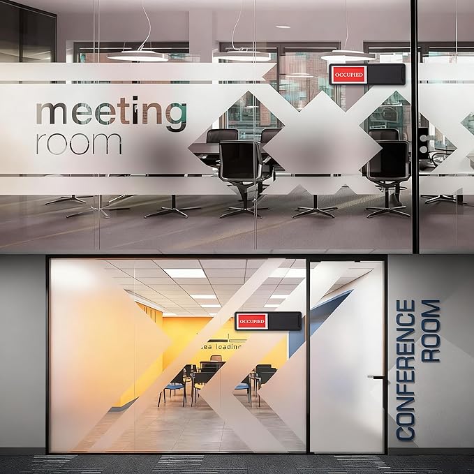 Vacant Occupied Door Sign, Sliding Room Status Indicator Privacy Door Sign for Office, Restroom, Conference Room, Home, Hotel, Hospital (Black)