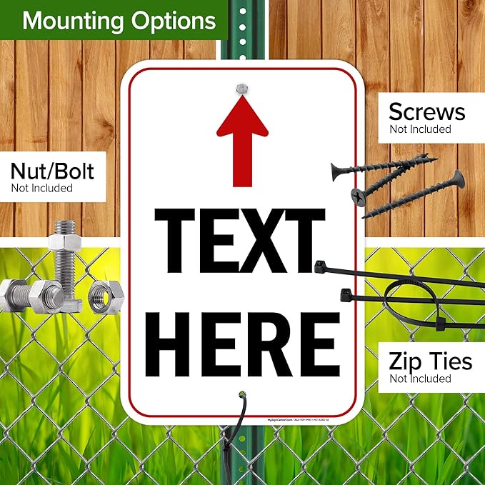 Custom Arrow,Custom Directional Sign, Up Arrow,12x18 Inches, Rust Free .063 Aluminum, Fade Resistant, Made in USA by My Sign Center