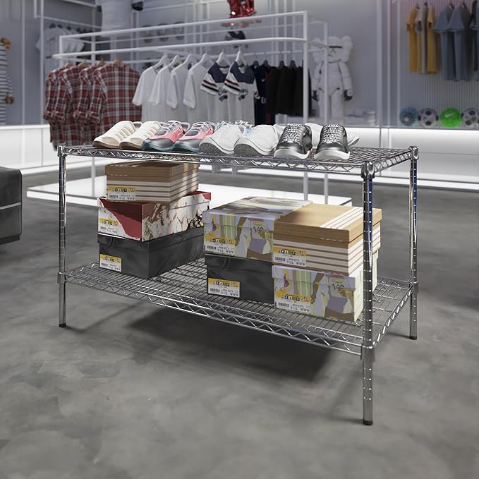 Regal Altair 24" Deep x 48" Wide x 27" Height Wire Shelving Kit | 2-Tier | NSF Commercial Storage Rack Unit
