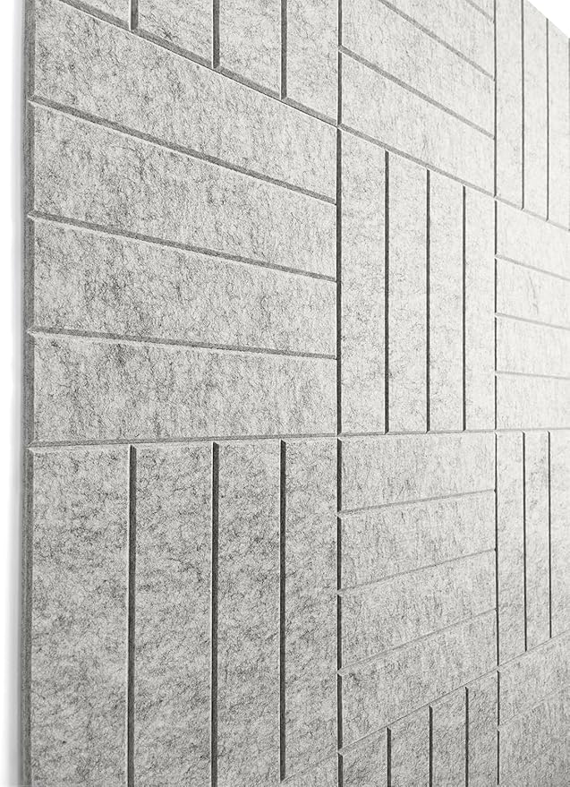 DECORITA Felt Bulletin Board Tiles | Modern Cork Board Alternative | Large Cork Boards for Walls | Aesthetic Felt Wall Panels for Office & Home Decor | Pinboard & Photo Board (12-Pack) | Gray Marble