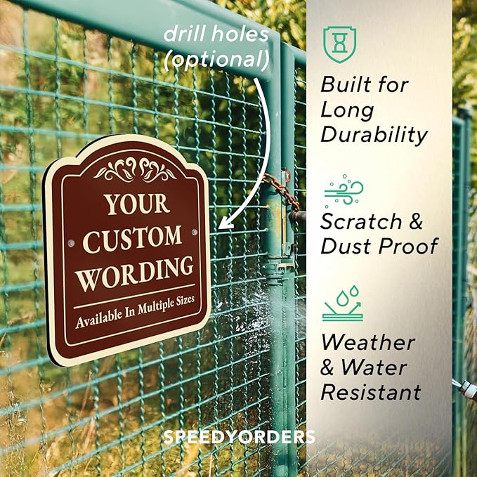 Custom Decorative Metal Outdoor Sign - Personalized Aluminum, Custom Driveway Waterproof Sign Made In USA, 12x12 Design Red Brick
