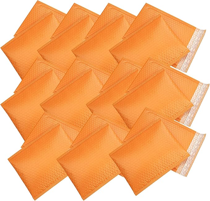 Padded Poly Mailers MEIANJU 13x10 inch Bubble Mailer Envelopes Small Packaging Mailing Envelope Bags Shipping Bag Bulk Pack Self Seal Package Mail Packing Business Supplies,orange 25-Pack