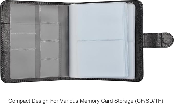 Wisdompro Business Card Book Organizer, Premium PU Leather Wallet Name Credit ID Card Holder Case with Magnetic Shut for 64 Business Cards (Build in 64 Card Slot & 14 Small Cells for Memory Cards)