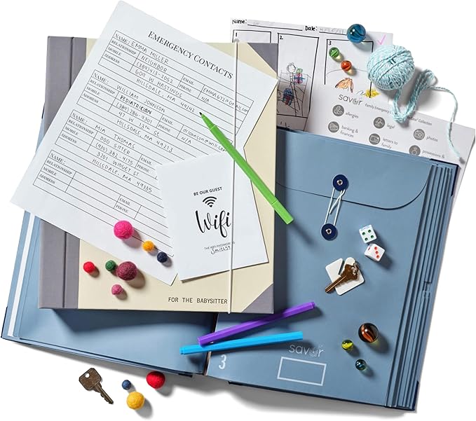 Savor | The Folio™ Document Organizer 2025 Edition | Acid-Free Custom Dyed Cloth-Bound Accordion File Organizer w/ 10 Expandable Pockets | File Folders for Home Organization & Graduation Gift (Blue)