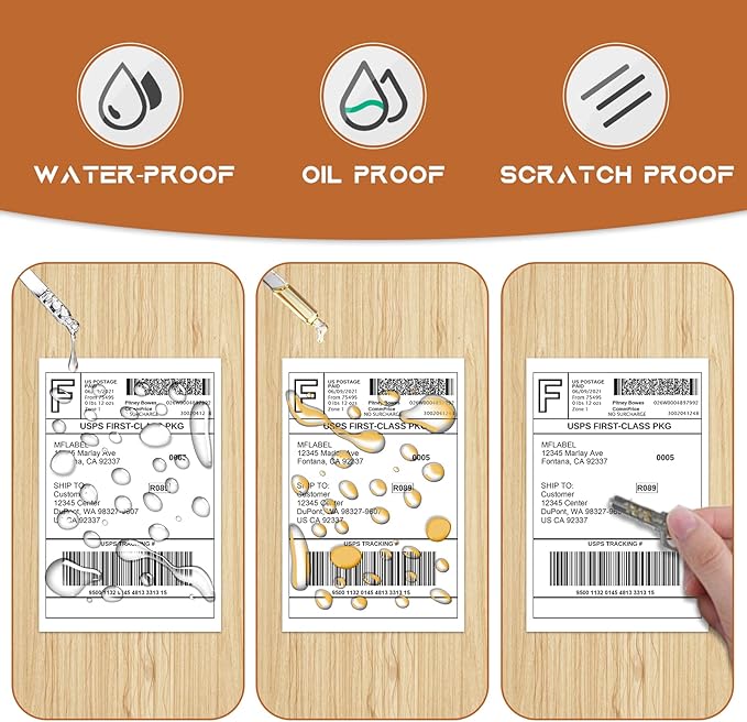 MFLABEL 4x6 Direct Thermal Shipping Labels - 8 Rolls, 220 Labels/Roll, Perforated Postage Paper with Alignment Hole, Compatible with 4XL LabelWriter 1744907 & 1755120, Rollo for USPS, UPS