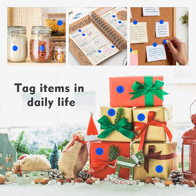 PARLAIM 3/4 Inch Round Permanent Adhesive Color-Code Dot Stickers,10000 Stickers Roll dots Label Dispenser Box Green Circle Stickers Labels 10Rolls (Blue)