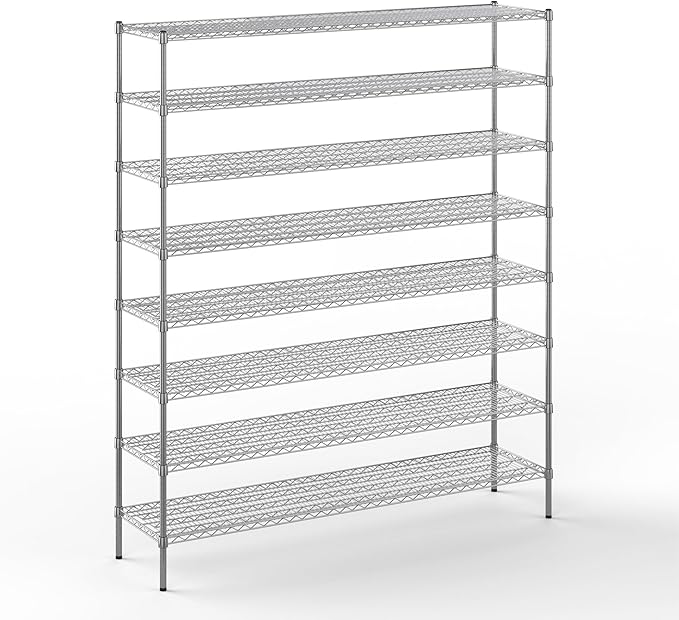 Regal Altair 18" Deep x 72" Wide x 86" Height Wire Shelving Kit | 8-Tier | NSF Commercial Storage Rack Unit