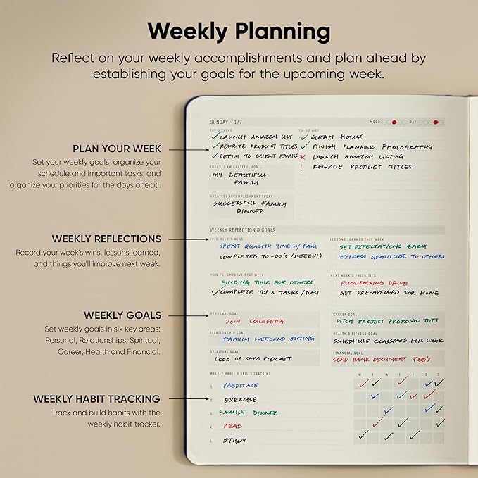 Dated, 2026 Planner, 8.5" x 11" - The #1 Productivity Planner to Achieve Your 2026 Goals - Planner 2026-2027 by PRODUCTIVITY STORE (A4, NAVY)