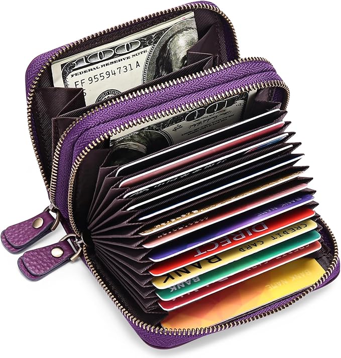 GOIACII Small Genuine Leather Wallet for Women, RFID Blocking Credit Card Holder Wallet