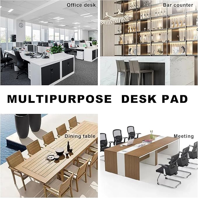 CENNBIE MAX220 86.6" x 39.4" Leather Desk Mat Protector, Extra Large Leather Desk Pad for Full Desk - XXL Super Large Mouse Pad (Black)
