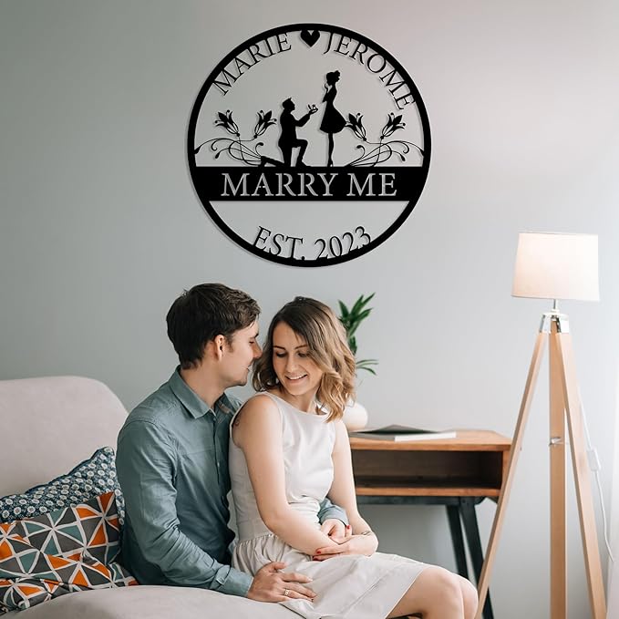 Personalized Valentines Metal Wall Sign, Custom Infinity Heart Love Couple Name Sign, Valentine's Wedding Gifts for Couples, Metal Engagement Sign, Home Decoration, Gift for Anniversary