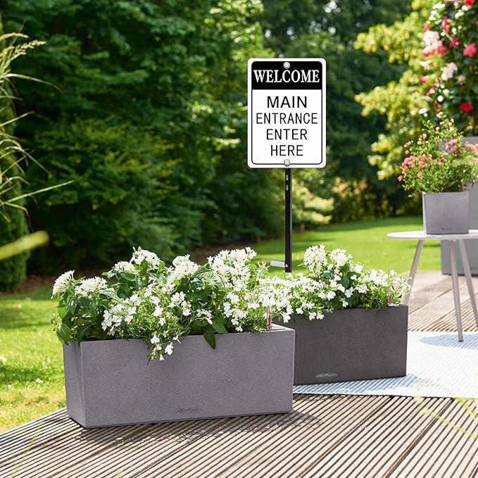 HBXNZ Main Entrance Enter Here Sign Security Street Road Metal Tin Sign Wall Decor 8X12 Inches