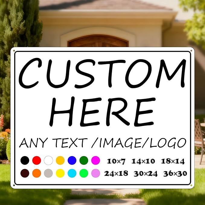 Custom Signs,Personalized Metal Signs-10×7inches-indoor/outdoor Weatherproof and rustproof for home,yard,business,school
