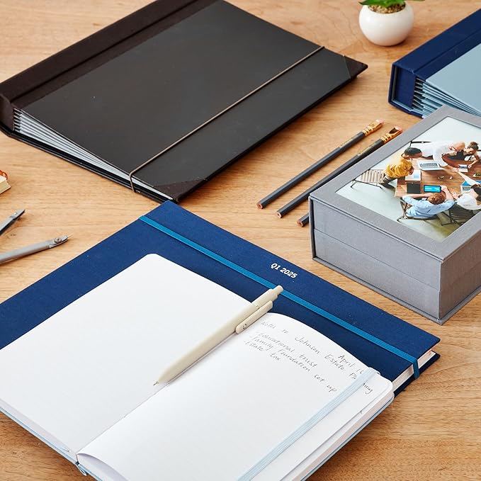 Savor | The Folio™ Document Organizer 2025 Edition | Premium Life Binder Acid-Free Custom Dyed Cloth-Bound Accordion Organizer w/ 10 Expandable Pockets | File Folders for Home Organization (Black)