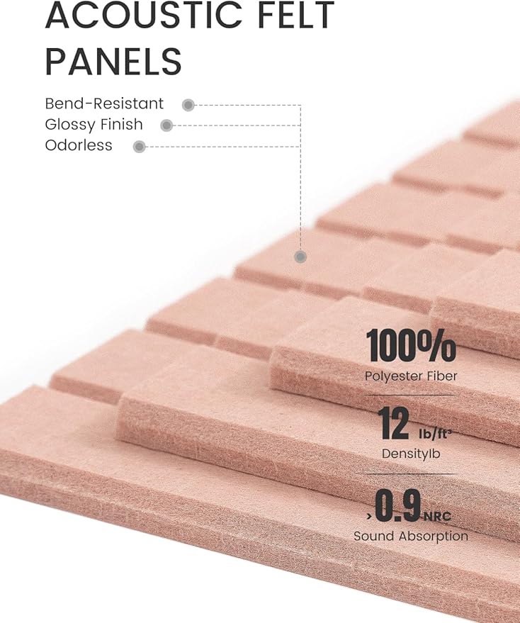 Fluxynara Large Felt Bulletin Board 48" x 36" Cork Board Alternative-12 Pack with 70 Safe Removable Adhesive Tabs, Cork Boards for Walls Cork Board for Home Office Classroom Pin Board (Pink)