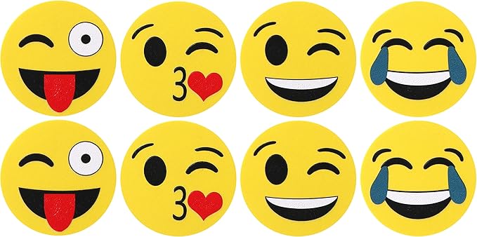 Mr. Pen- Smiley Magnetic Whiteboard Erasers, 8 Pack - Mini, Cute, Dry Erase