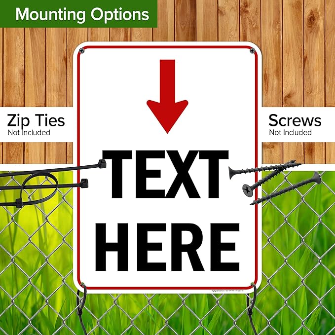 Custom Arrow,Custom Directional Sign, Arrow Down Sign, 18x24 Inches, 55 mil thick HDPE (high density polyethylene) Made in USA by My Sign Center