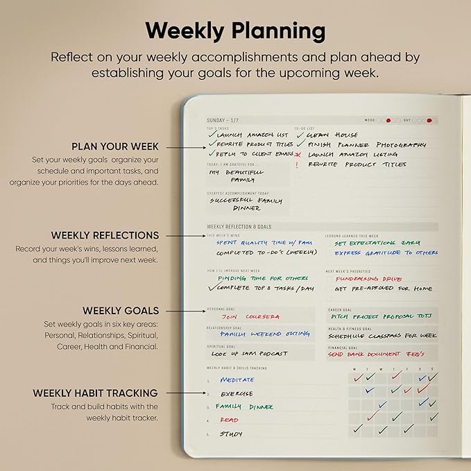 Dated, 2026 Planner, 8.5" x 11" - The Productivity Planner to Achieve Your 2026 Goals - Planner 2026-2027 by PRODUCTIVITY STORE (A4, BLUE)