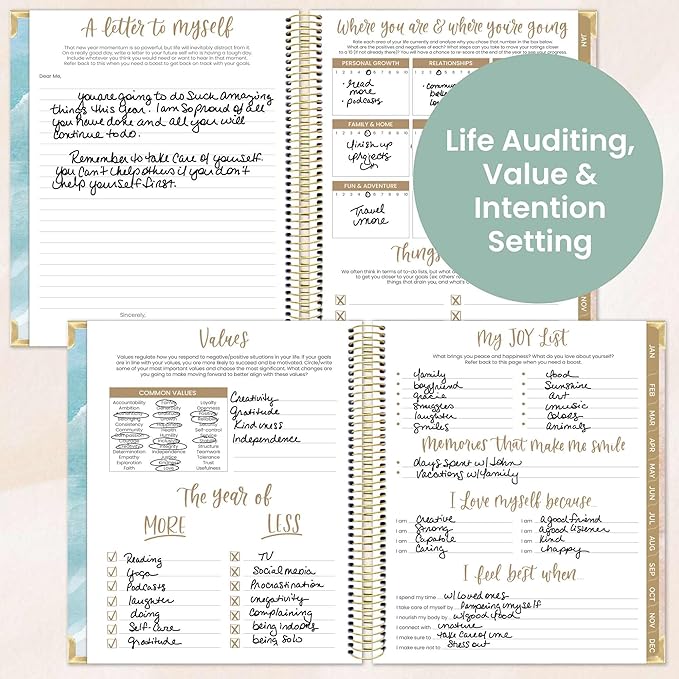 bloom daily planners 2026 Hardcover Calendar Year Goal & Vision Planner (January to December) - Monthly & Weekly Agenda Organizer - 7.5" x 9" - Ocean Oasis
