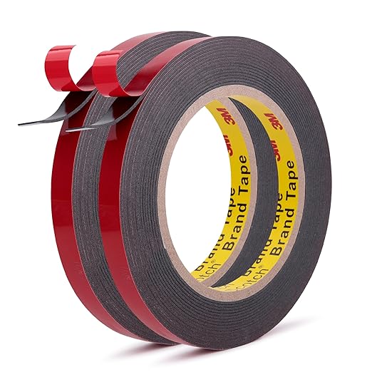 Automotive Acrylic Plus Attachment Tape 0.39" x 18Ft Made of 3M Pack of 2 Double Sided Tape PT1100 Heavy Duty for Moldings Claddings Panels Pads and Other Car Automotive Applications