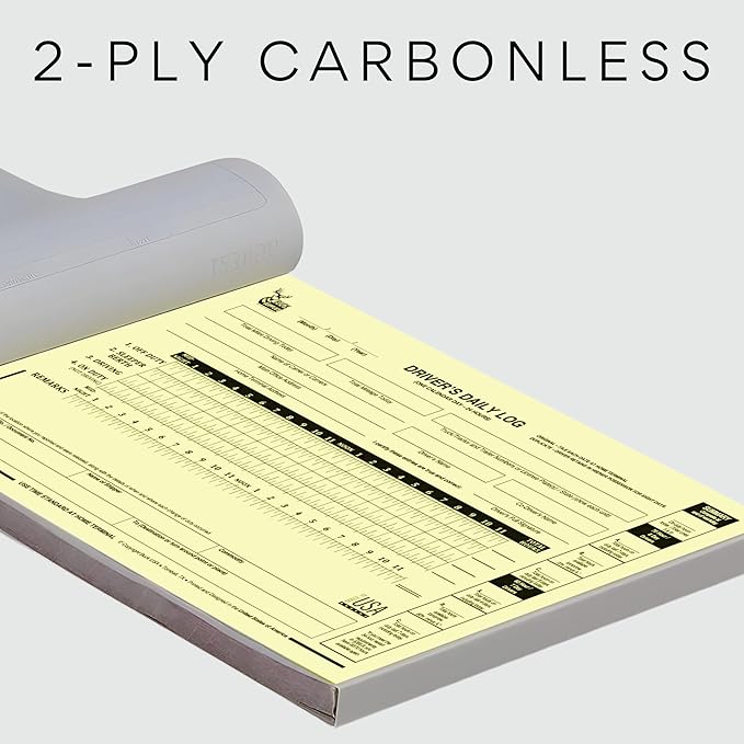 Driver Daily Log Books for Truck Drivers with 7 & 8 Day Recap - 35 Sets of Forms Per Log Book, 2-Ply Carbonless, 5.5" x 8.5", DOT Log Book for Truck Drivers, FMCSA Compliant, Easy Tear-Out, 1 Pack