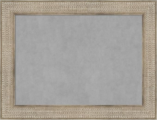 Amanti Art Silver Framed Magnetic Board 26x34 Medium Vision Board for use with Magnets, 100% Metal Sheet to Display Items as Office Decor or for Home Organization in mudroom, Kitchen or Kids Room