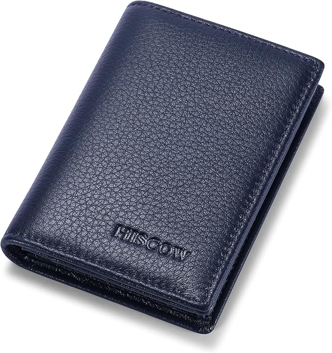 Leather Business Card Case Holder for Men & Women, Italian Calfskin