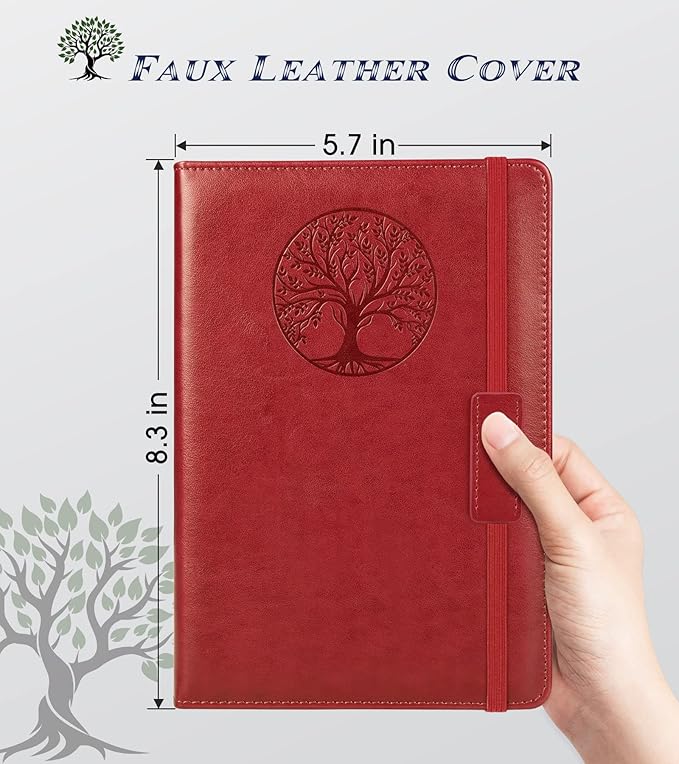 Biuwory Lined Journal Notebook for Women Men,256 Pages A5 Hardcover Leather Journals for Writing,Travel,Business,Work & School,College Ruled Notebooks for Note Taking,Diary Notepad 5.7"×8.3"