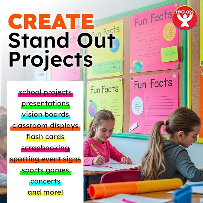 Hygloss Large Poster Board 22x28 - 25 Neon Orange Single Color Poster Boards Bulk Pack - 10 Pt. Thickness Colored Poster Board Paper for Projects, Signs, Displays - Posterboard Multipack 22" x 28"