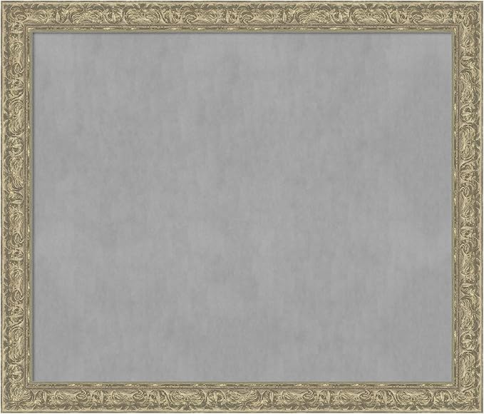 Amanti Art Silver Framed Magnetic Board 47x55 Oversize Vision Board for use with Magnets, 100% Metal Sheet to Display Items as Office Decor or for Home Organization in mudroom, Kitchen or Kids Room