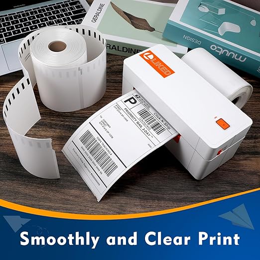 L LIKED 880 PCS 4"x 6" Direct Thermal Labels White Perforated Shipping Label, 220 Labels/Roll,Strong Adhesive, Compatible with DYMO 4XL 1744907,Zebra, Rollo, Jadens, Nelko,4 Rolls