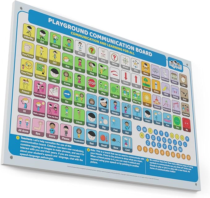 Outdoor Rated Plastic School Playground Communication Board - Weather-Proof Inclusive Communication Aid for Autism & Inclusive Play
