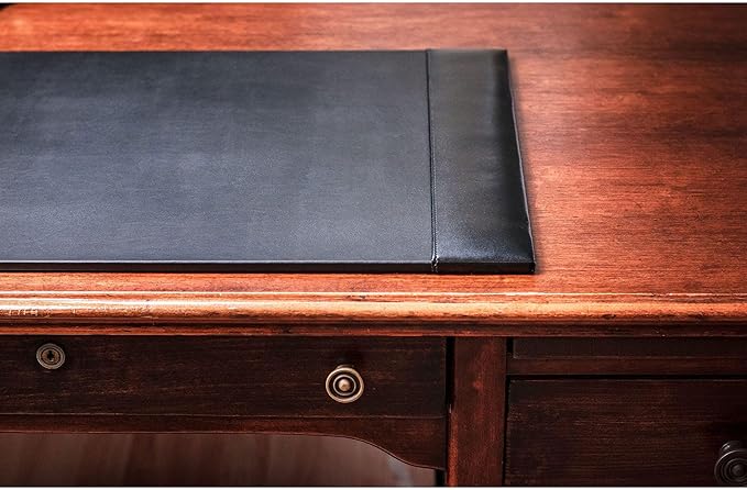 Dacasso Black 30" x 18" Desk Pad/Desk Mat/Desk Protector, Bonded Leather, 30.00 x 18.00 x 0.50 (PR-1403)