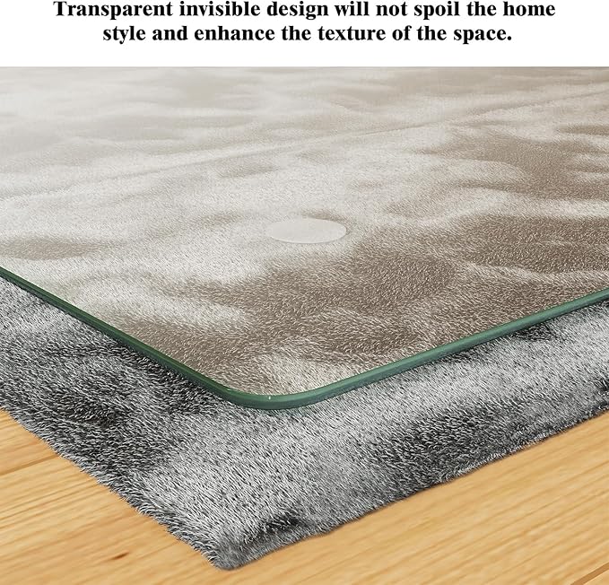 Koonmi Tempered Glass Chair Mat for Hardwood Floors & Carpets, 36" x 55“ Transparent Heavy Duty Office Floor Protector with Noise-Free Gliding Shatterproof for Home Office Desk
