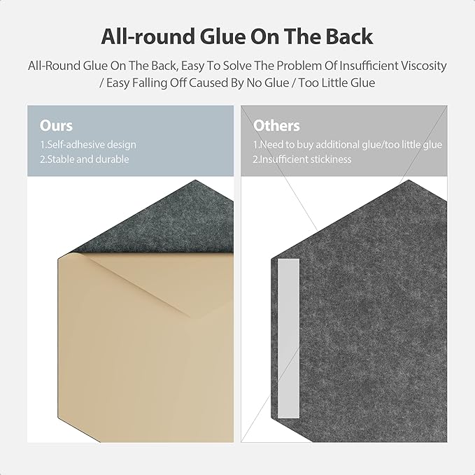 Amantech 12 Pack Acoustic Panels Self Adhesive Sound Proof Foam, High Density Sound Acoustic Foam Panel, 12X10.23X0.4 Inch Hexagon Wall Panels in Home,Office,Reccording Room,Studio(Moonlight Grey)