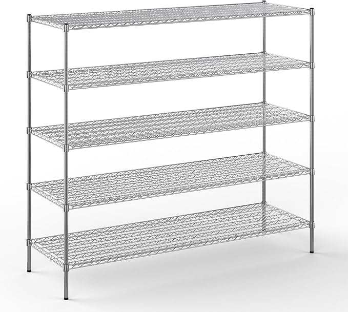 Regal Altair 24" Deep x 72" Wide x 64" Height Wire Shelving Kit | 5-Tier | NSF Commercial Storage Rack Unit