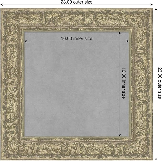 Amanti Art Silver Framed Magnetic Board 23x23 Small Vision Board for use with Magnets, 100% Metal Sheet to Display Items as Office Decor or for Home Organization in mudroom, Kitchen or Kids Room