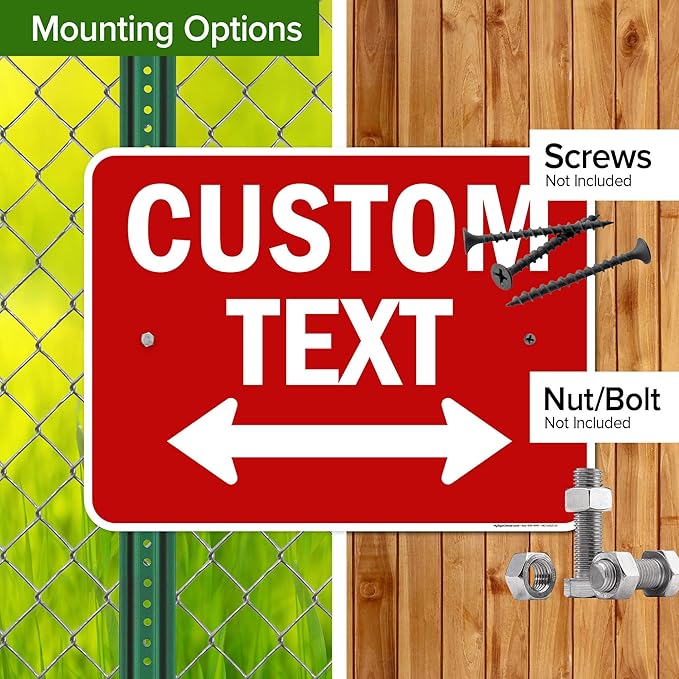 Custom Arrow,Custom Directional Sign, Two way Arrow,18x24 Inches, Rust Free .063 Aluminum, Fade Resistant, Made in USA by My Sign Center