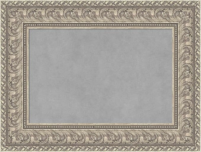 Amanti Art Silver Framed Magnetic Board 19x25 Small Vision Board for use with Magnets, 100% Metal Sheet to Display Items as Office Decor or for Home Organization in mudroom, Kitchen or Kids Room